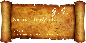 Gaszner Ignácia névjegykártya
